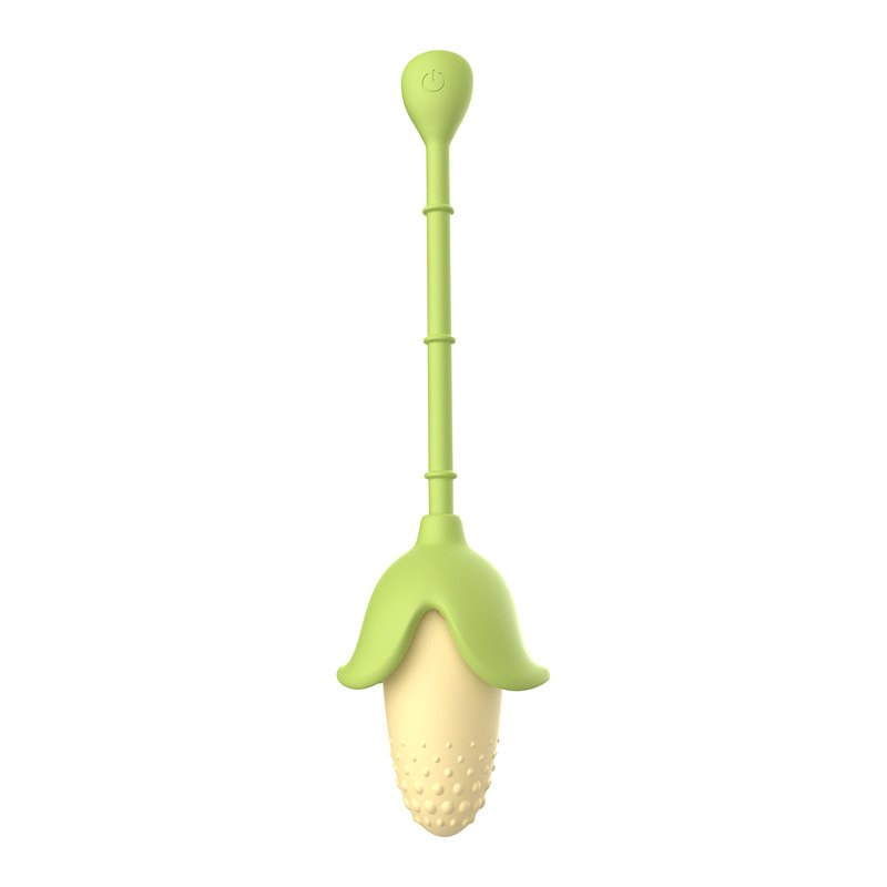 Green and yellow corn-shaped vibrating egg, photo 1