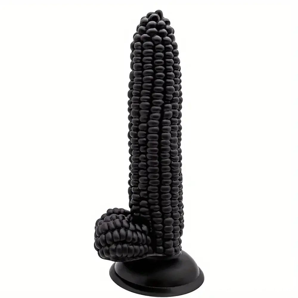 Black corn-shaped novelty silicone dildo