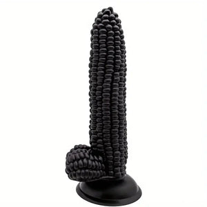 Black corn-shaped novelty silicone dildo
