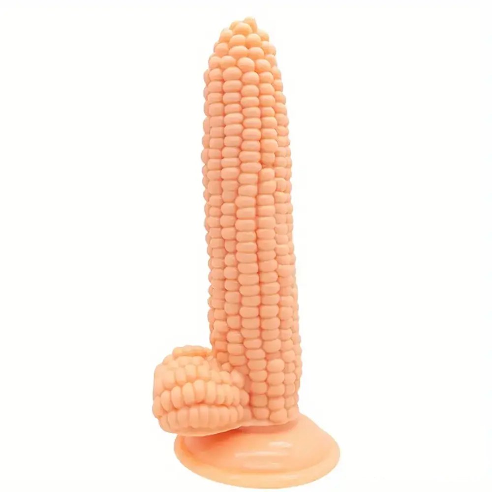 Flesh corn-shaped novelty silicone dildo