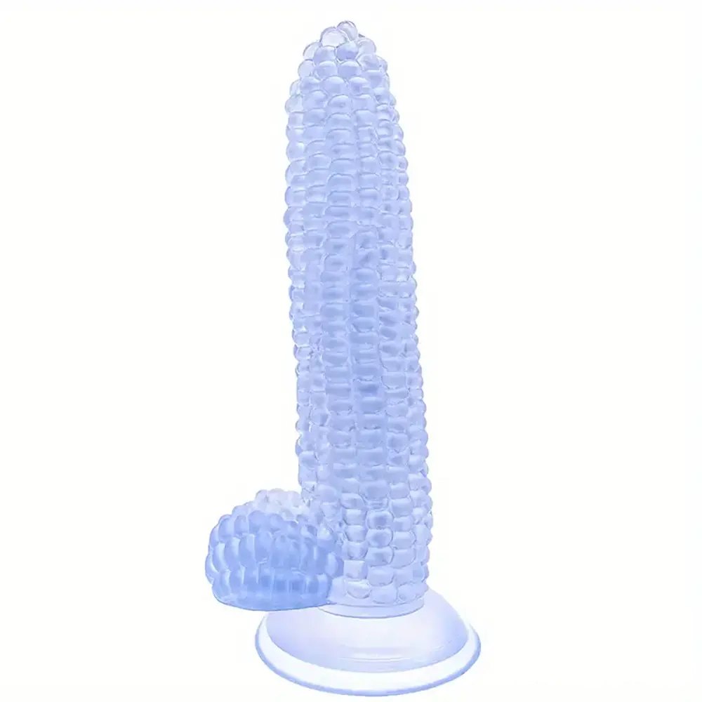 Purple corn-shaped novelty silicone dildo
