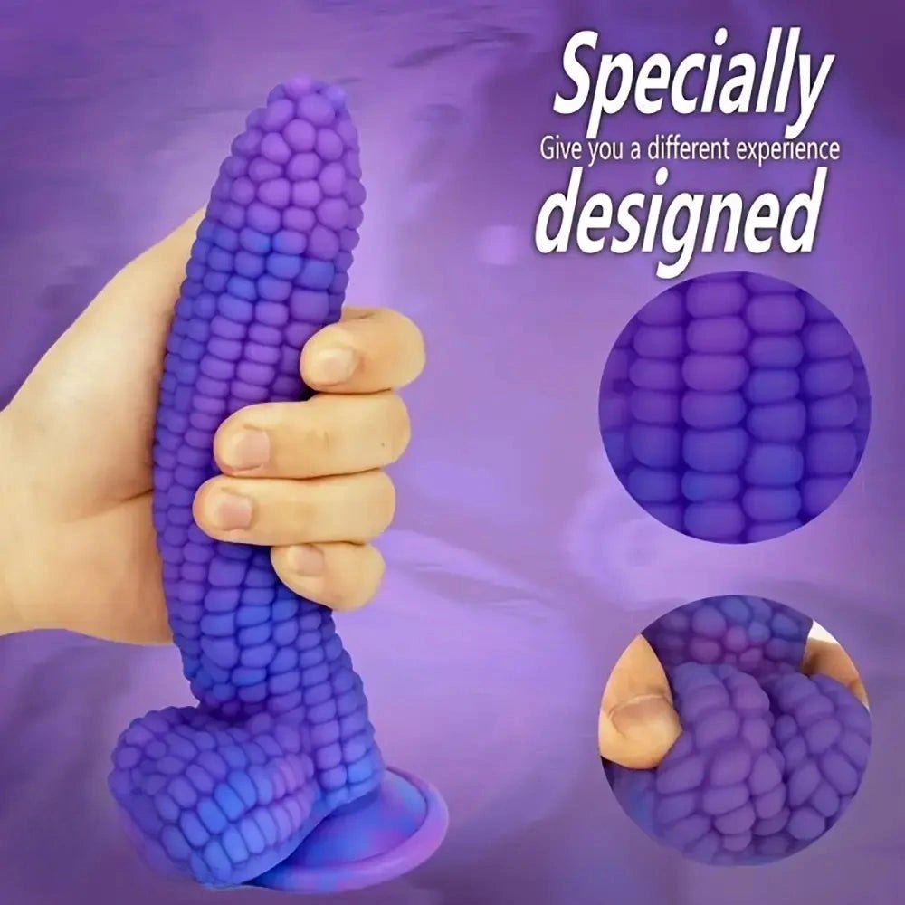 Purple corn-textured anal dildo, photo 7