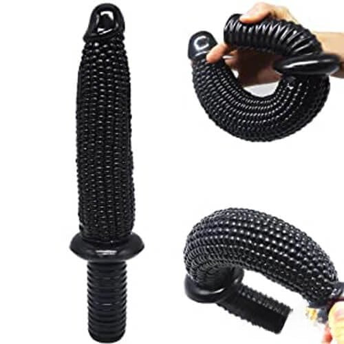 Black corn-textured PVC dildo with handle, photo 7