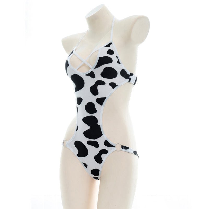 Cow print halter cutout bodysuit, photo 6