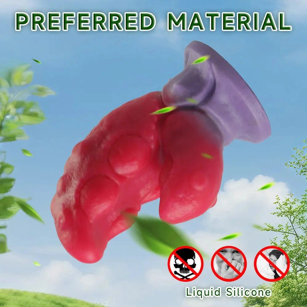 Red and purple crab claw silicone butt plug, photo 5