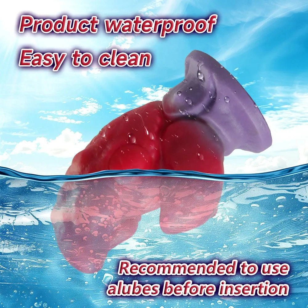 Red and purple crab claw silicone butt plug, photo 6