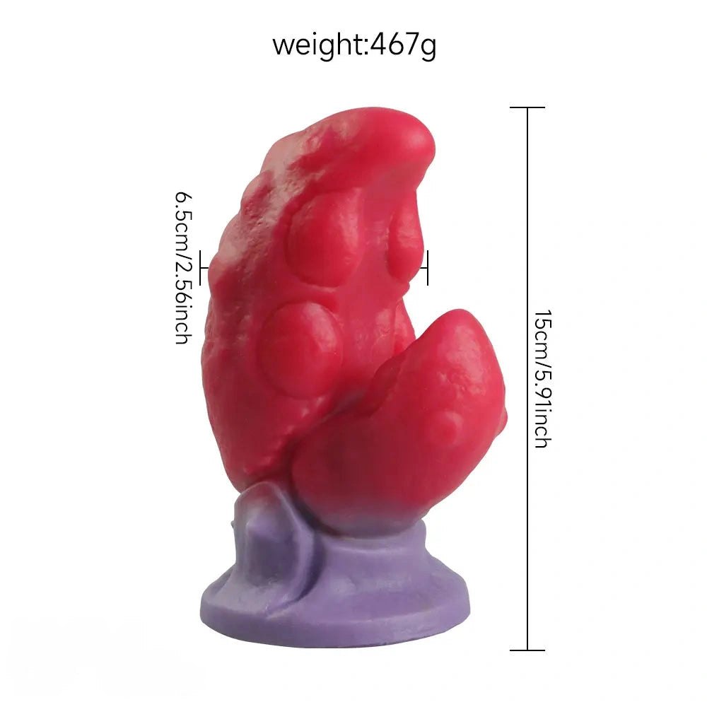 Red and purple crab claw silicone butt plug, photo 8