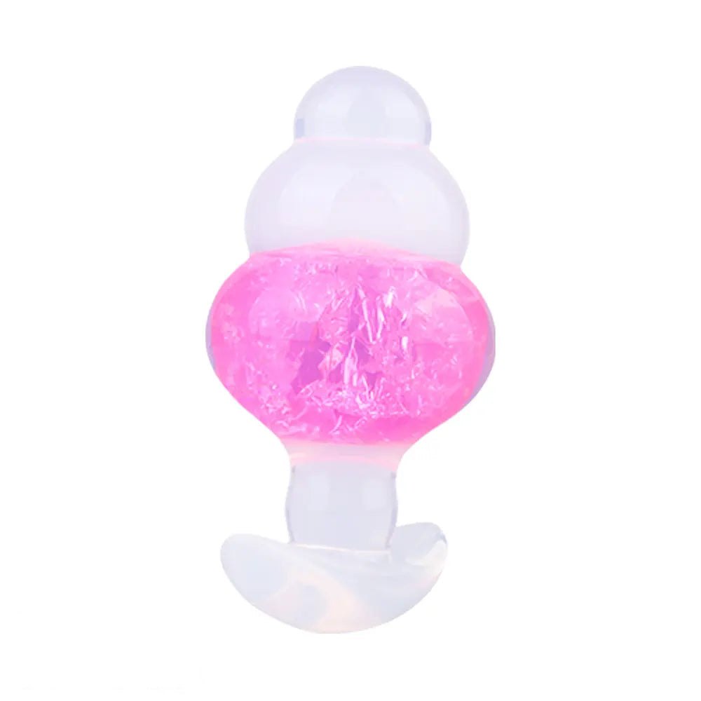 Crackle bead silicone butt plug with graduated shape, photo 1