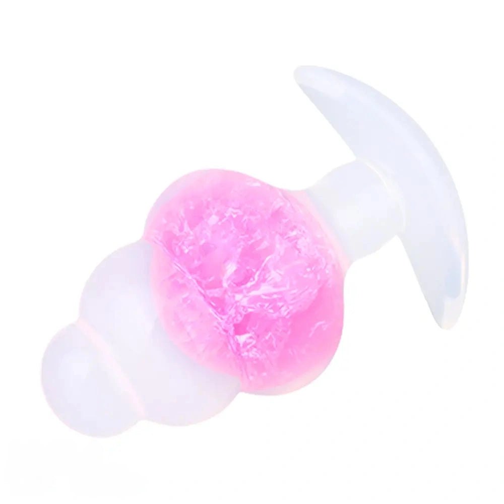 Crackle bead silicone butt plug with graduated shape, photo 11