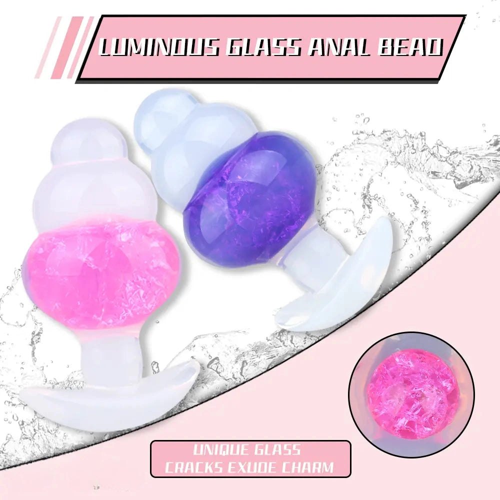 Crackle bead silicone butt plug with graduated shape, photo 2
