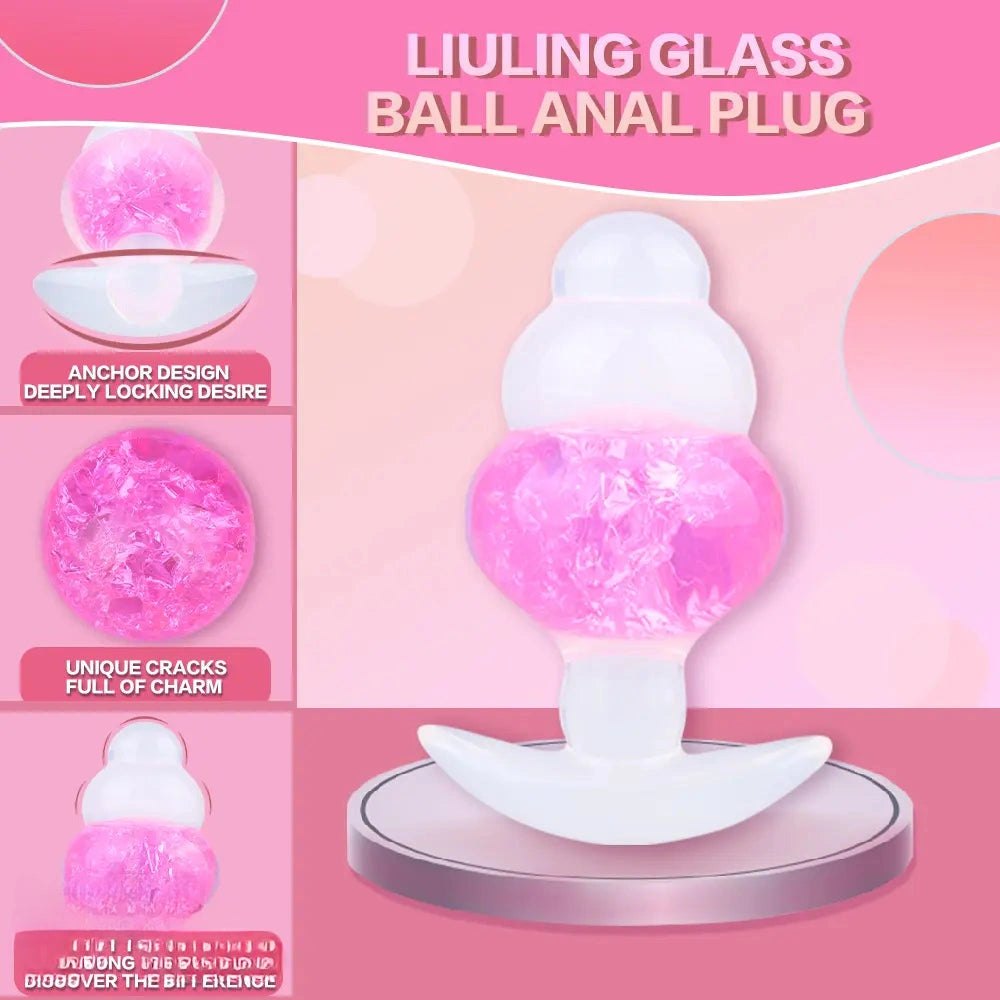 Crackle bead silicone butt plug with graduated shape, photo 4