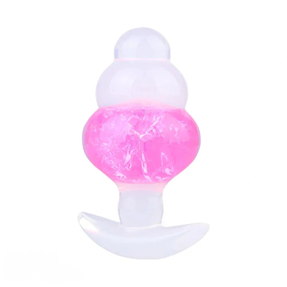 Crackle bead silicone butt plug with graduated shape, photo 9