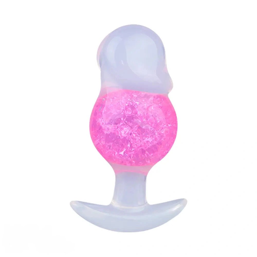 Crackled glass look silicone butt plug, photo 1