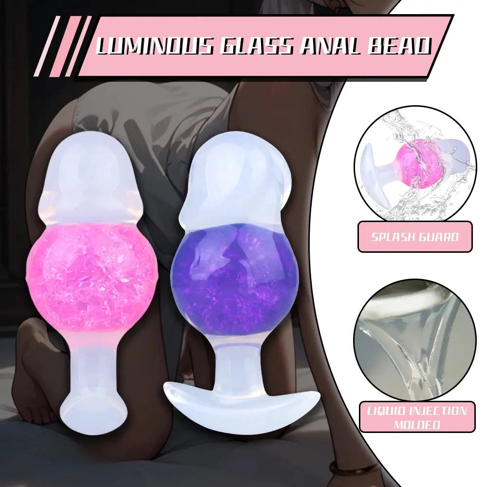 Crackled glass look silicone butt plug, photo 2