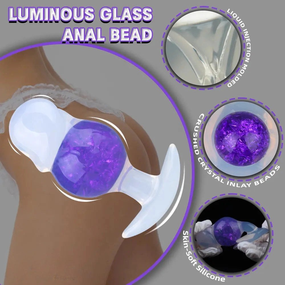 Crackled glass look silicone butt plug, photo 4