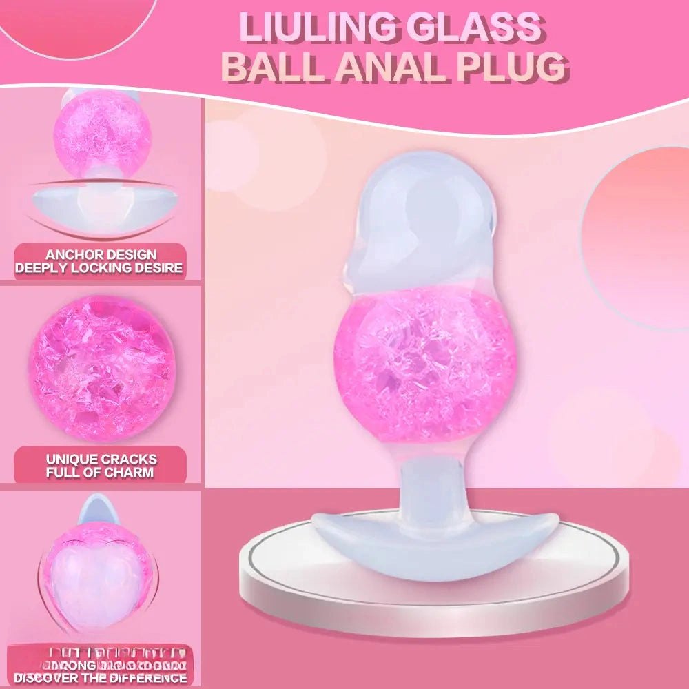 Crackled glass look silicone butt plug, photo 5