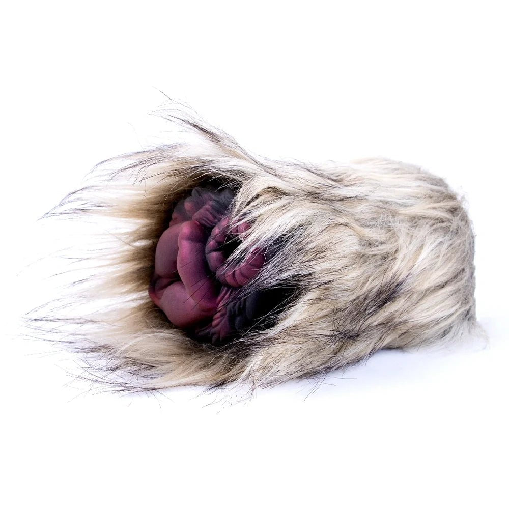 Cream fur aubergine dual entry masturbator, photo 4