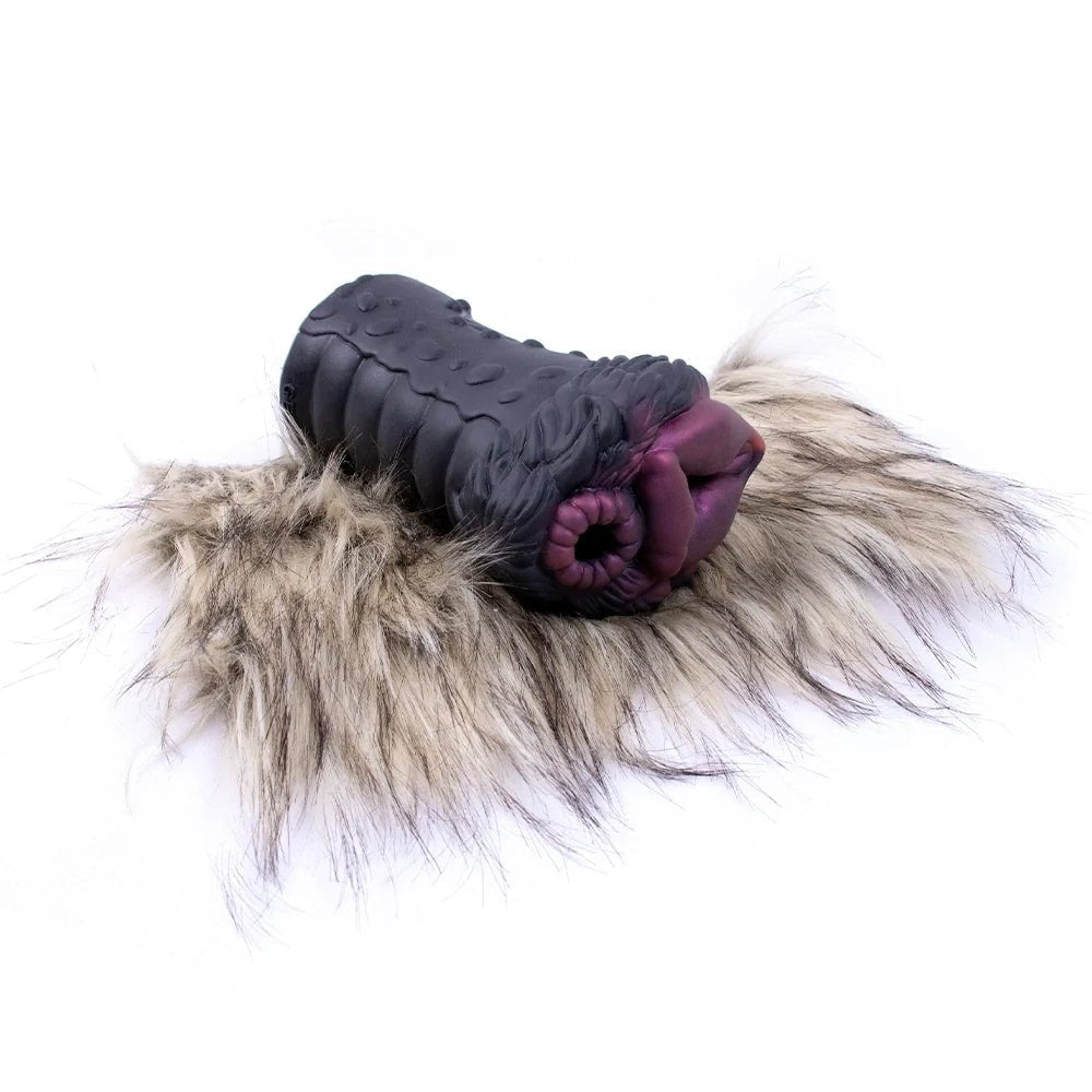 Cream fur aubergine dual entry masturbator, photo 5