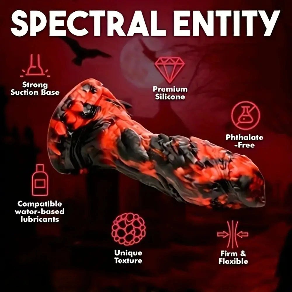 Dark red creature scale fantasy dildo, photo 2