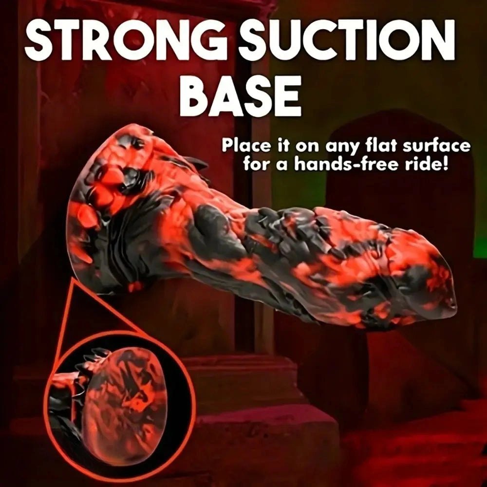 Dark red creature scale fantasy dildo, photo 4
