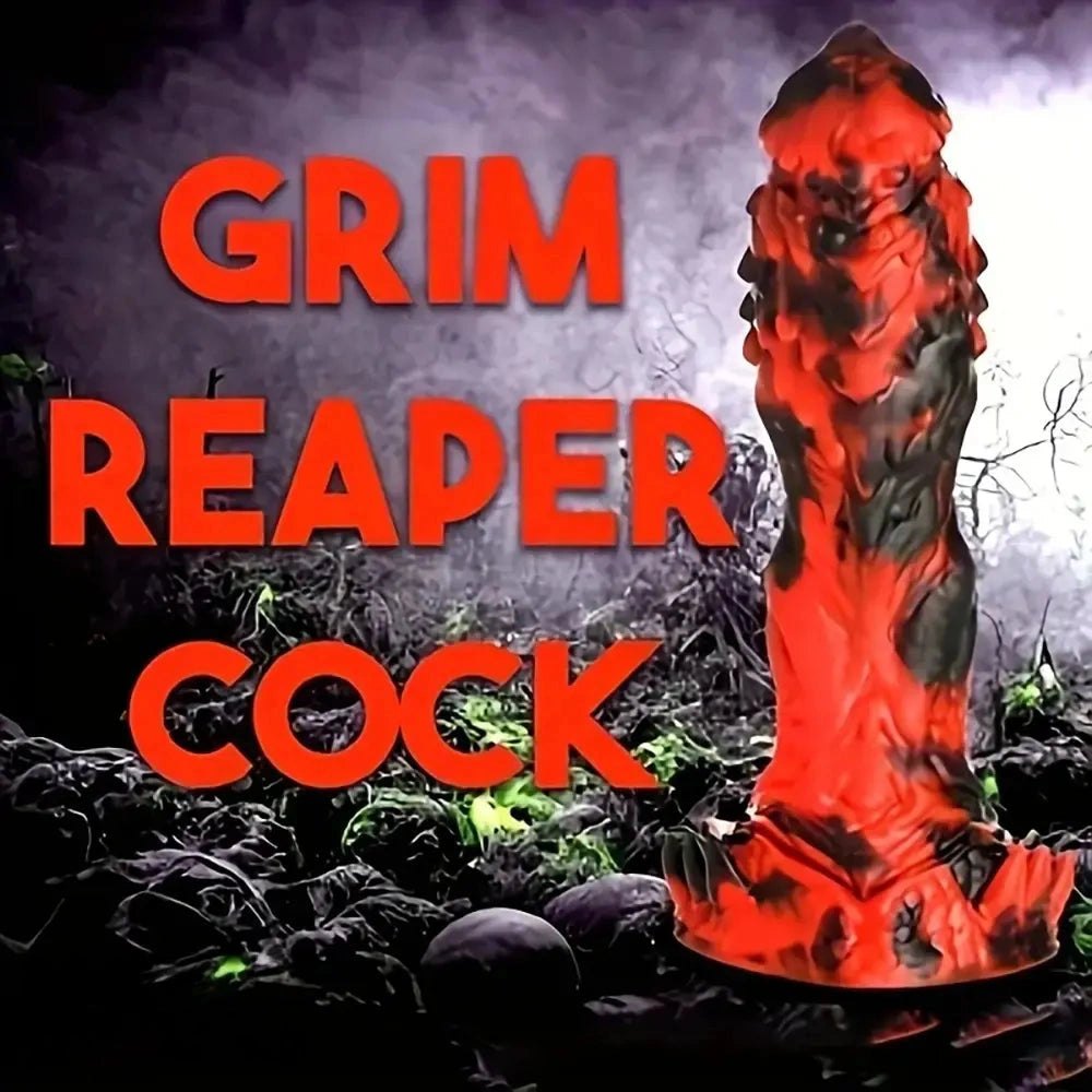Dark red creature scale fantasy dildo, photo 6