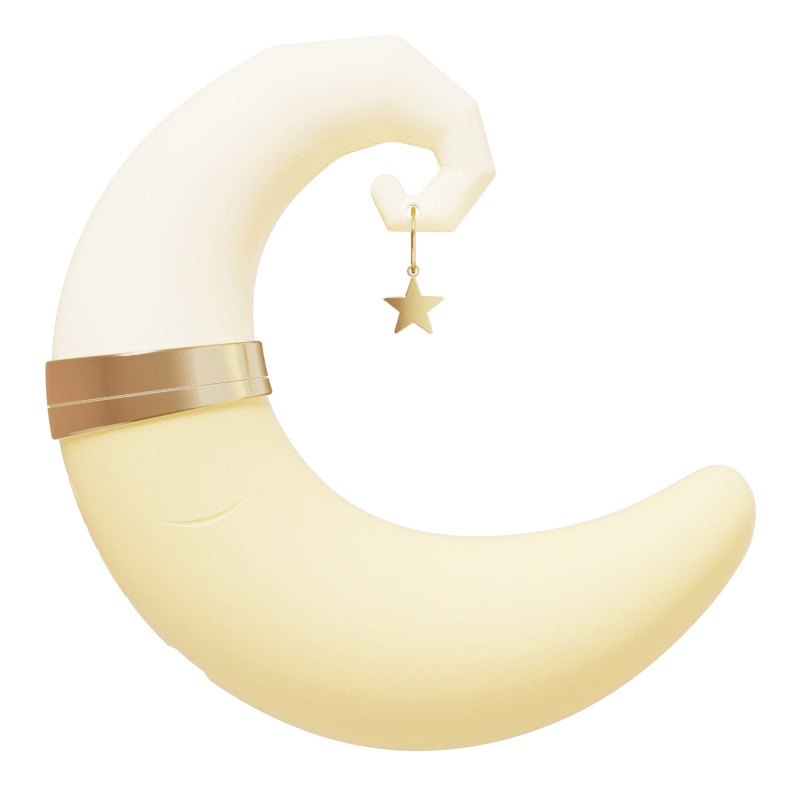 Cream crescent moon suction vibrator, photo 1