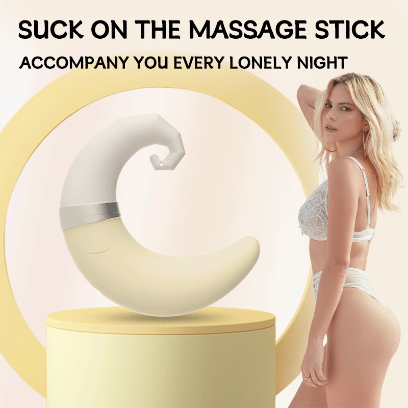 Cream crescent moon suction vibrator, photo 3
