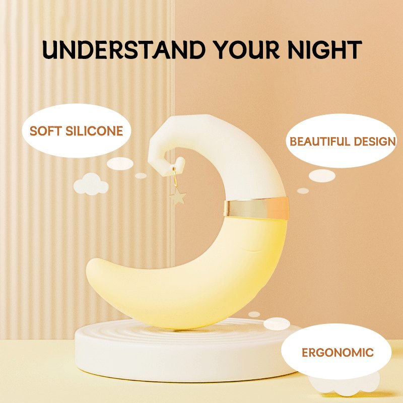 Cream crescent moon suction vibrator, photo 4