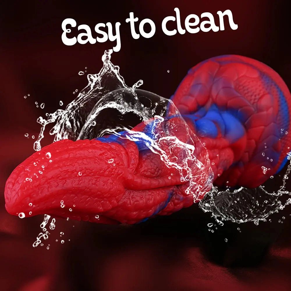 Red and blue dragon scale fantasy dildo, photo 4