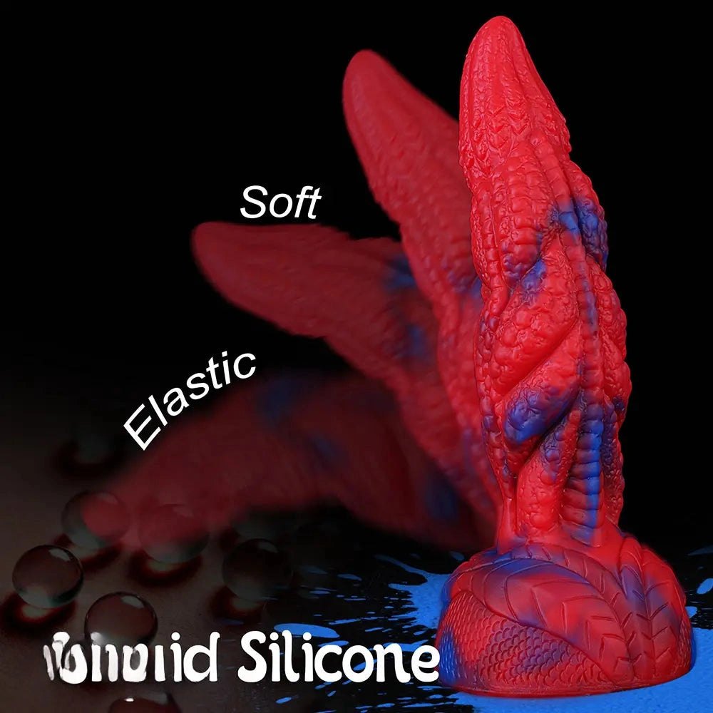 Red and blue dragon scale fantasy dildo, photo 5