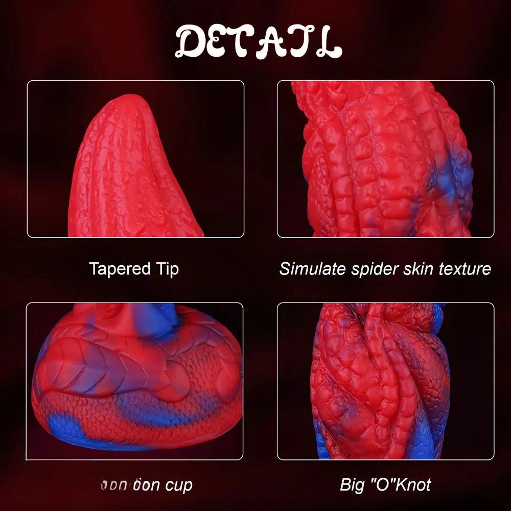 Red and blue dragon scale fantasy dildo, photo 6