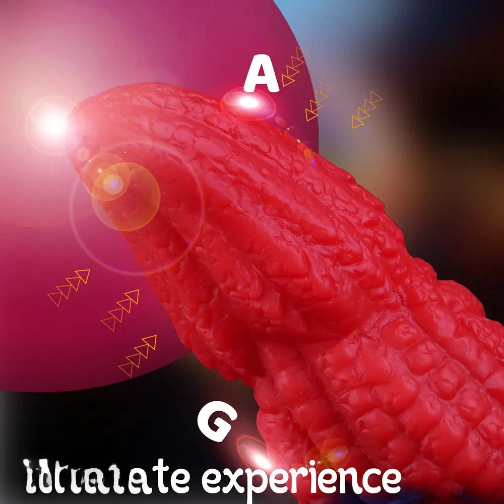 Red and blue dragon scale fantasy dildo, photo 8