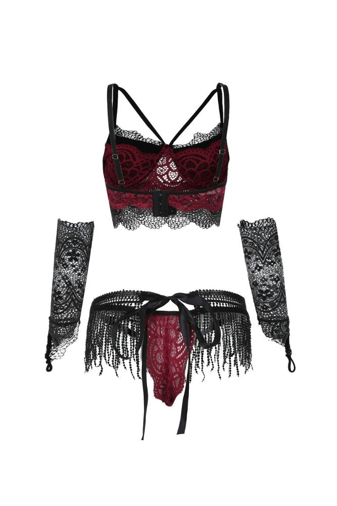 Crochet lace tassel skirt and glove set, photo 7