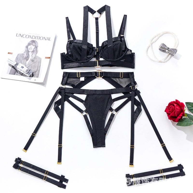 Cross strap satin bra set, photo 20