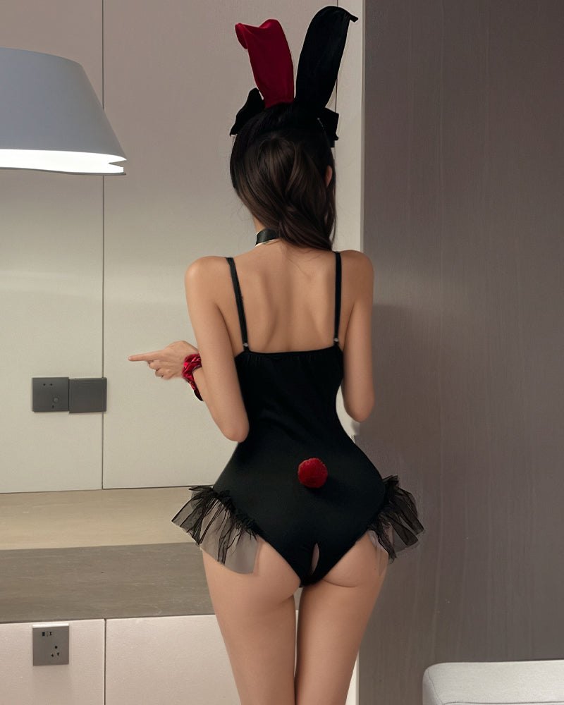 Crotchless bunny ears roleplay bodysuit set, photo 2