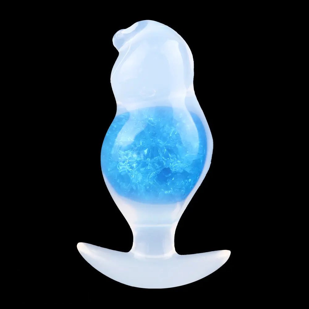 Blue crystal ball anal plug