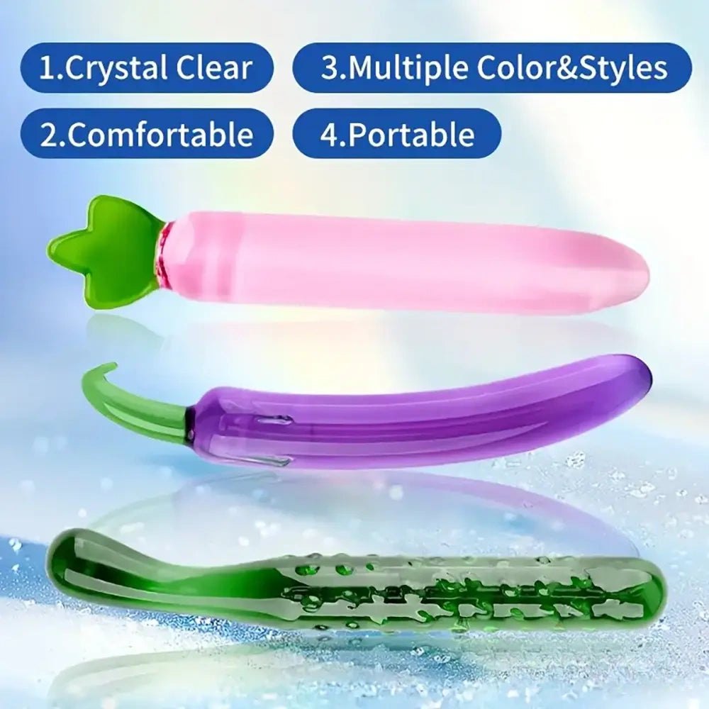 Glass fruit and vegetable shaped anal plug, photo 2