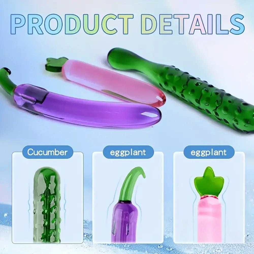Glass fruit and vegetable shaped anal plug, photo 3