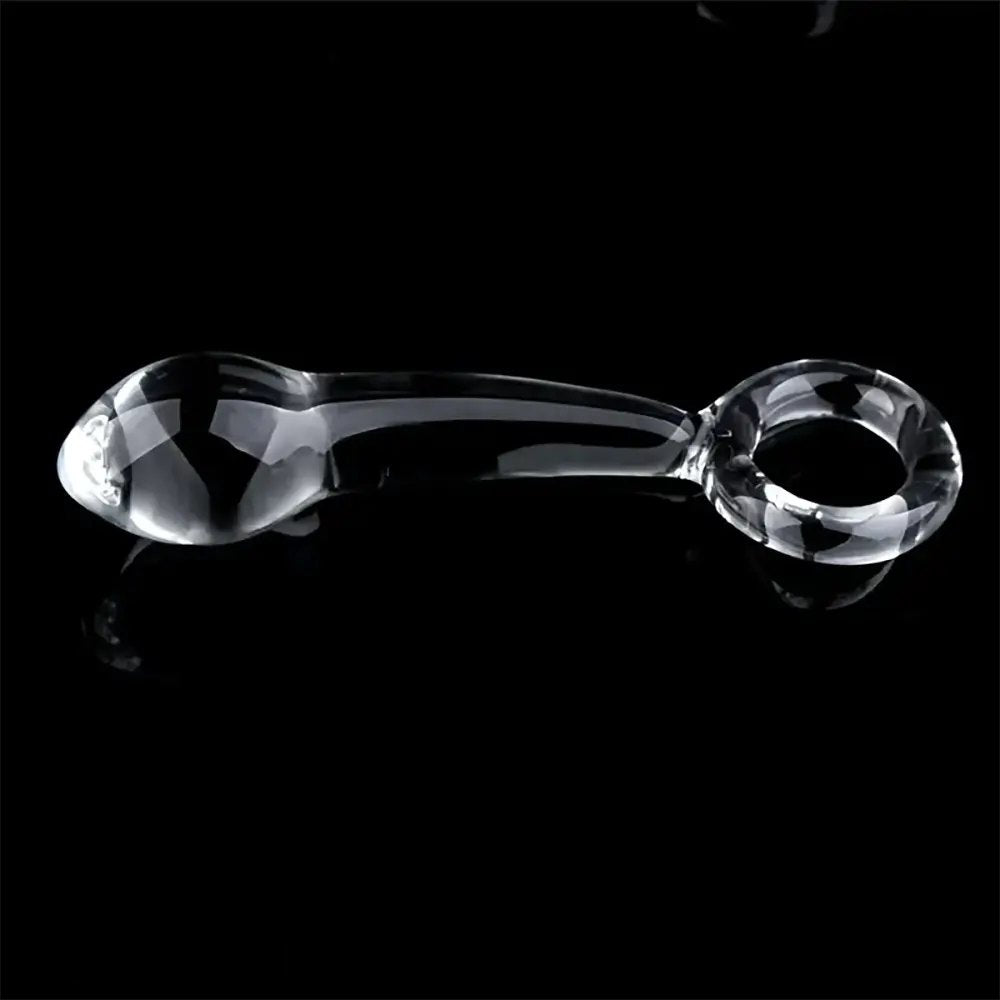 Clear crystal glass pull ring dildo, photo 6