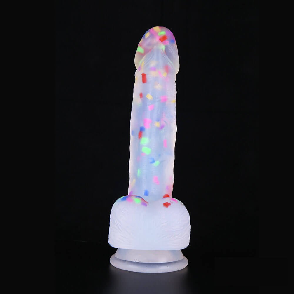 Suction cup dildo with sparkle glitter finish, photo 4