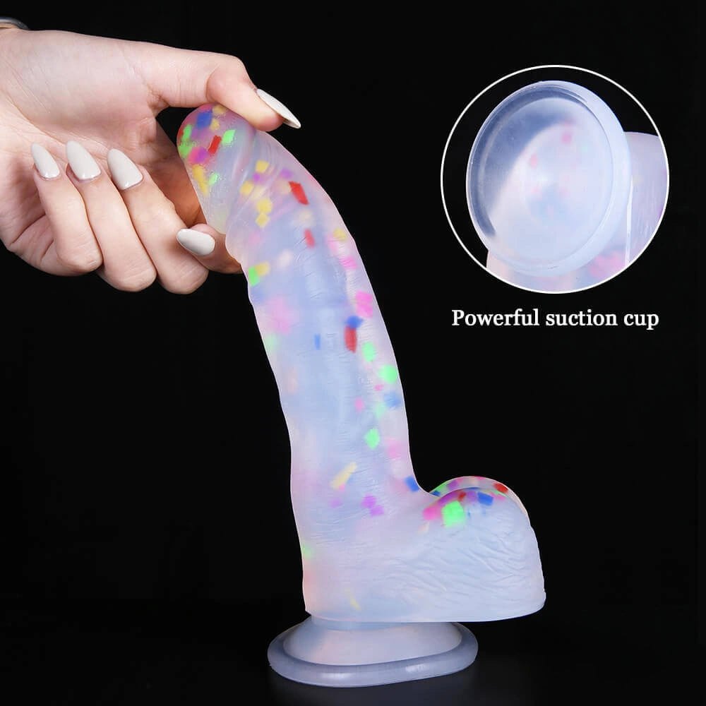 Suction cup dildo with sparkle glitter finish, photo 7