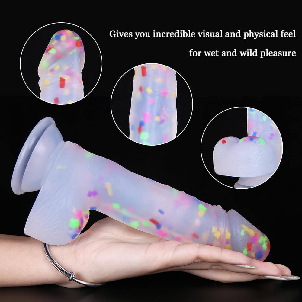 Suction cup dildo with sparkle glitter finish, photo 8