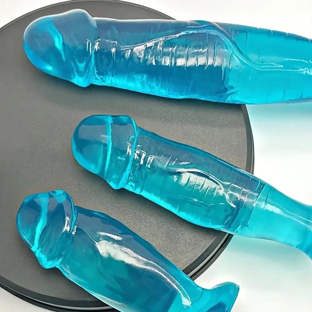 Blue transparent crystal jelly mini dildo