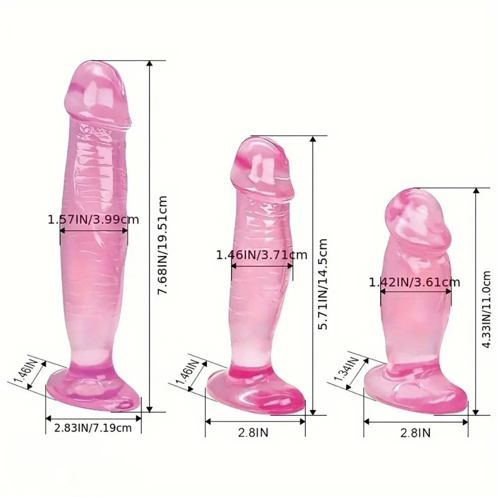 Pink transparent crystal jelly mini dildo