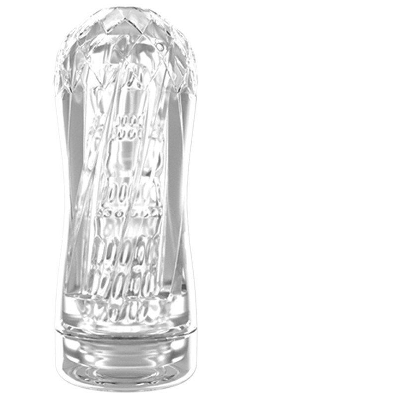 Clear crystal-cut male masturbator sleeve, photo 1
