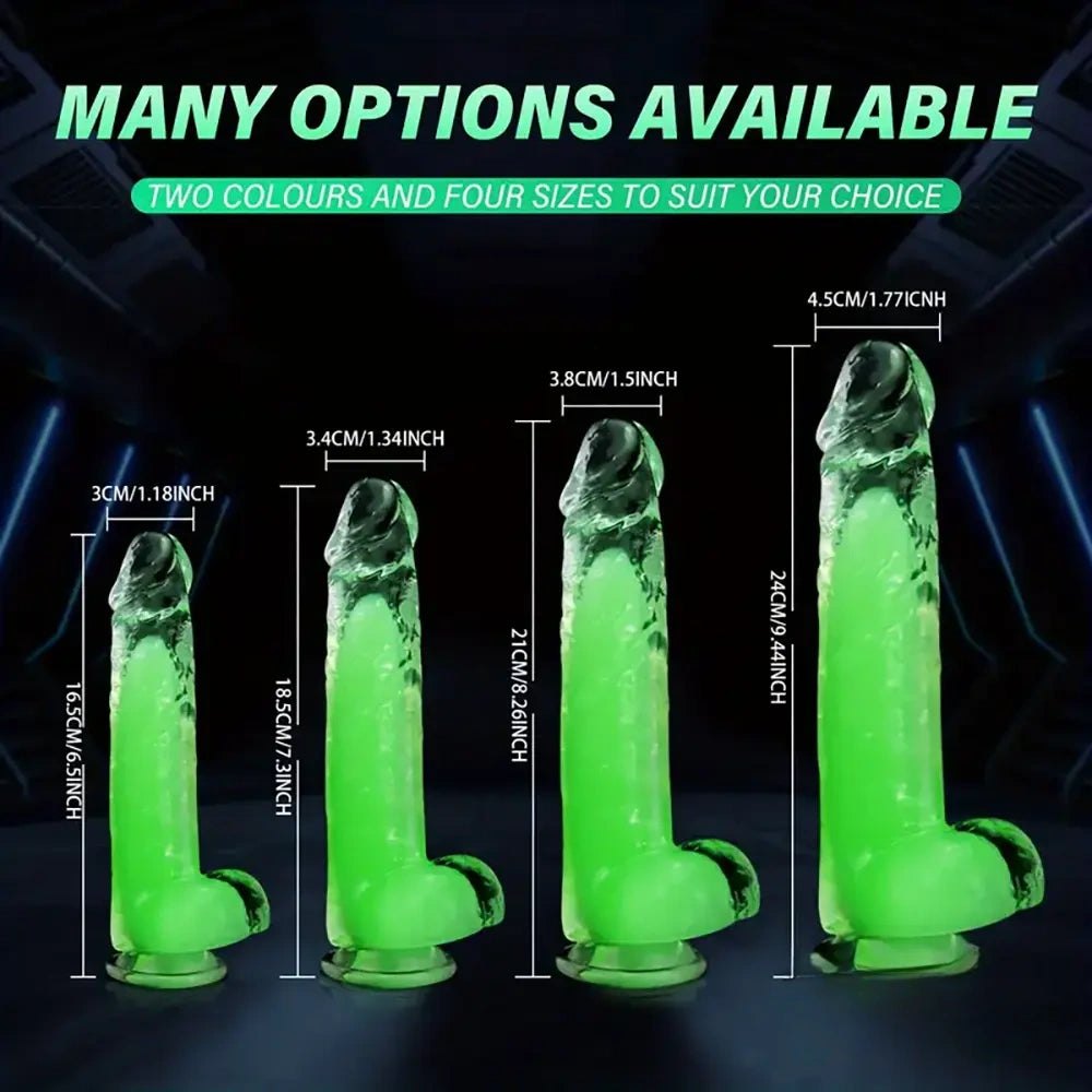 Green translucent crystal jelly realistic dildo