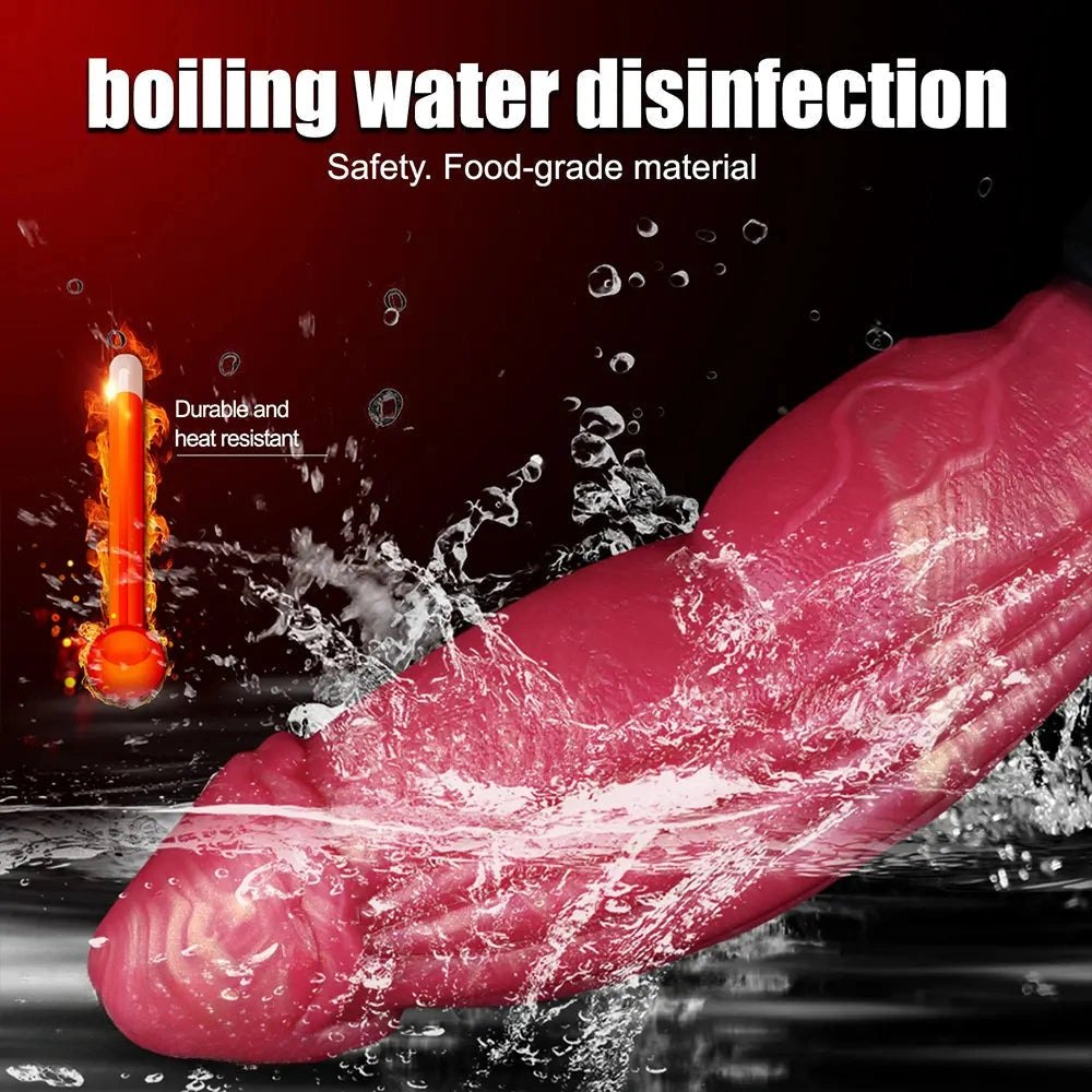 Red knot-base squirting silicone dildo, photo 7