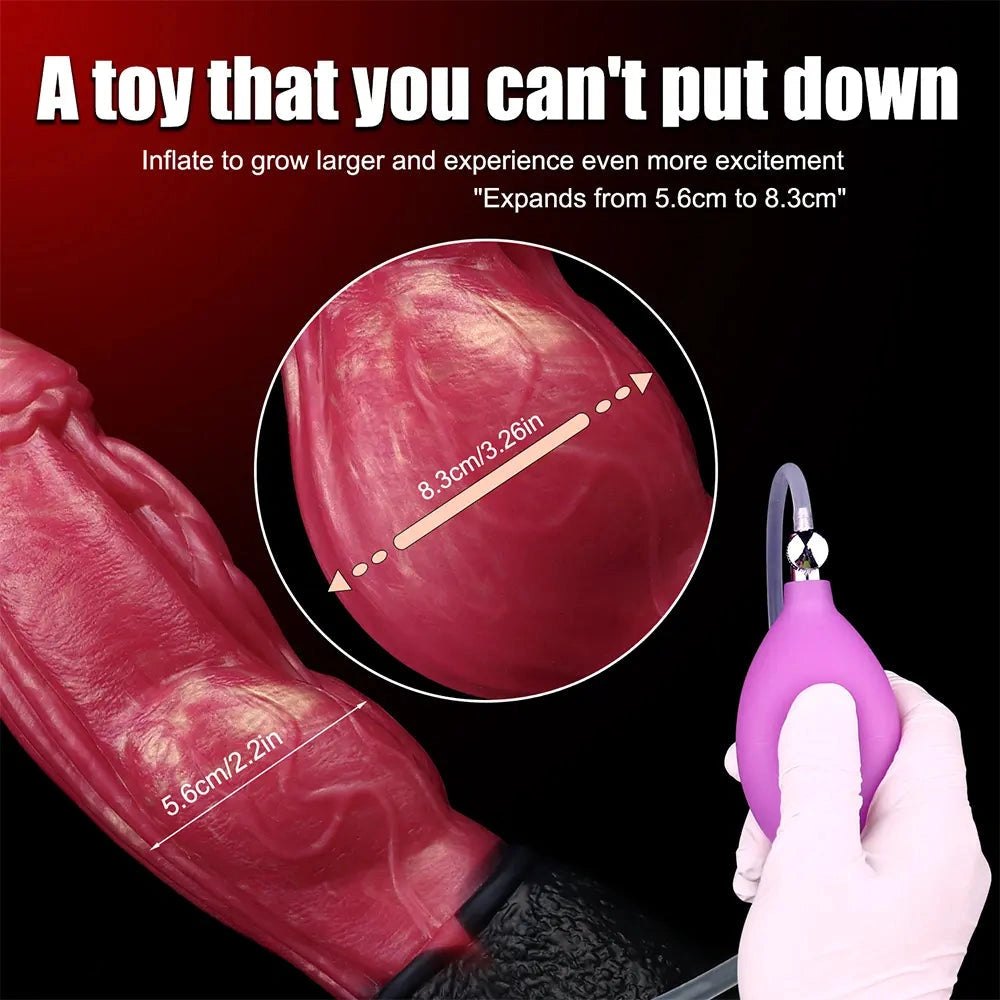 Red knot-base squirting silicone dildo, photo 9