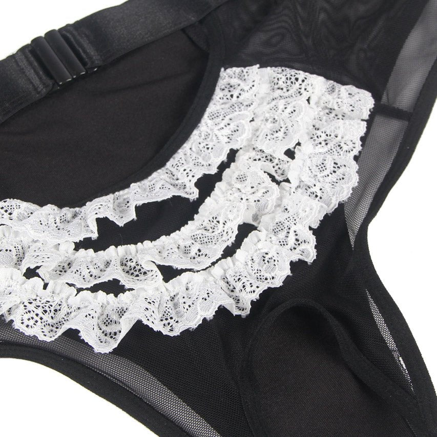 Cupless lace maid costume bra set, photo 11