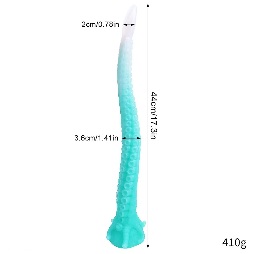 A curled silicone tentacle fantasy dildo